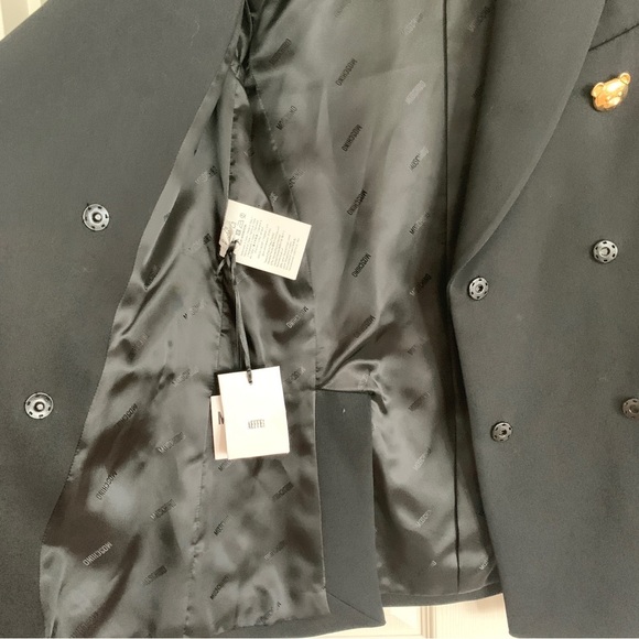 🐻 MOSCHINO Black Twill Teddy Bear Button Blazer Jacket - Picture 10 of 13